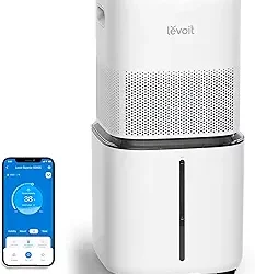 Levoit 6000S Smart Humidifier: Whole-house coverage (up to 3000 sq ft), 72-hour run time, 6-gallon tank, premium filter, quiet sleep mode, wheels, and water fill hose.