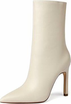 Women's Pointed Toe Ankle Booties, Wide Calf, Stiletto Heel