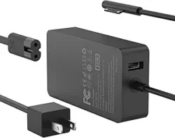 65W Laptop Charger for Microsoft Surface Pro, Go, Book, and Laptop models (10, 9, 8, 7+, 7, 6, 5, 4, 3, X, Go, Book 3, 2, 1). Supports 44W & 36W. 10FT cord.